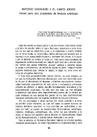 Antonio Machado y el cante jondo. Notas para una propuesta de lectura andaluza / Manuel Urbano | Biblioteca Virtual Miguel de Cervantes