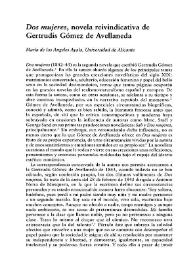 "Dos mujeres", novela reivindicativa de Gertrudis Gómez de Avellaneda  / María de los Ángeles Ayala | Biblioteca Virtual Miguel de Cervantes