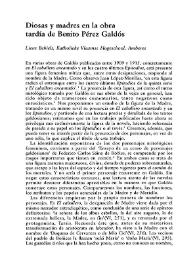 Diosas y madres en la obra tardía de Benito Pérez Galdós  / Lieve Behiels | Biblioteca Virtual Miguel de Cervantes