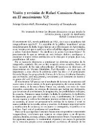Visión y revisión de Rafael Cansinos-Assens en "El movimiento V. P."  / Solange García-Moll | Biblioteca Virtual Miguel de Cervantes