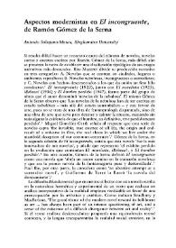 Aspectos modernistas de "El incongruente", de Ramón Gómez de la Serna / Antonio Sobejano-Morán | Biblioteca Virtual Miguel de Cervantes