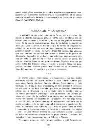 Aleixandre y la crítica  / J. C. Ruiz Silva | Biblioteca Virtual Miguel de Cervantes