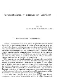 Perspectivismo y ensayo en Ganivet / por Mariano Baquero Goyanes | Biblioteca Virtual Miguel de Cervantes