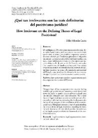¿Qué tan irrelevantes son las tesis definitorias del positivismo jurídico? / Félix Morales Luna | Biblioteca Virtual Miguel de Cervantes