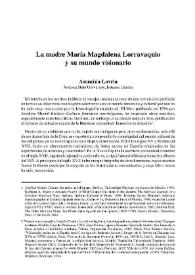 La madre María Magdalena Lorravaquio y su mundo visionario  / Asunción Lavrin      | Biblioteca Virtual Miguel de Cervantes