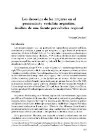 Los derechos de las mujeres en el pensamiento socialista argentino. Análisis de una fuente periodística regional  / Viviana Ceverino | Biblioteca Virtual Miguel de Cervantes