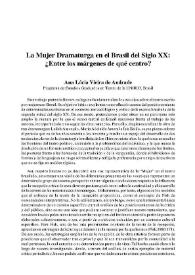 La Mujer Dramaturga en el Brasil del Siglo XX: ¿Entre los márgenes de qué centro? / Ana Lúcia Vieira de Andrade | Biblioteca Virtual Miguel de Cervantes
