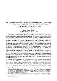 La construcción del sujeto autobiográfico, histórico y político en la correspondencia epistolar de Clorinda Matto de Turner (Cartas a Ricardo Palma, 1885-1908) / Fanny Arango-Keeth | Biblioteca Virtual Miguel de Cervantes