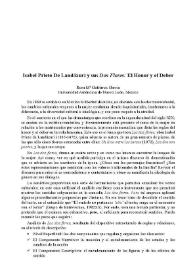 Isabel Prieto de Landázuri y sus "Dos flores": El honor y el deber / Rosa María Gutiérrez García | Biblioteca Virtual Miguel de Cervantes