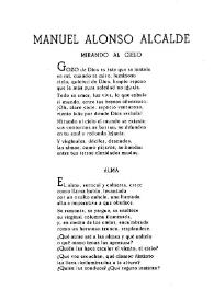 Mirando al cielo ; Alma ; Palabras ; Sombra de Dios / Manuel Alonso Alcalde | Biblioteca Virtual Miguel de Cervantes