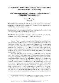 La historia parlamentaria a través de sus presidentes (1810-2019) / Unai Belaustegui | Biblioteca Virtual Miguel de Cervantes