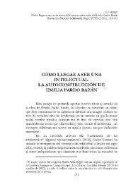 Cómo llegar a ser una intelectual. La autoconstrucción de Emilia Pardo Bazán  / Jo Labanyi  | Biblioteca Virtual Miguel de Cervantes