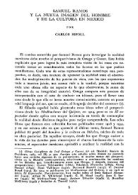 Samuel Ramos y la nueva imagen del hombre y de la cultura en México / por Carlos Ripoll | Biblioteca Virtual Miguel de Cervantes