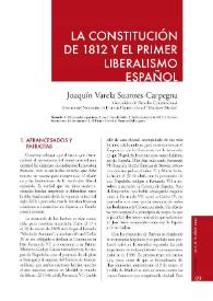 La Constitución de 1812 y el primer liberalismo español / Joaquín Varela Suanzes-Carpegna | Biblioteca Virtual Miguel de Cervantes