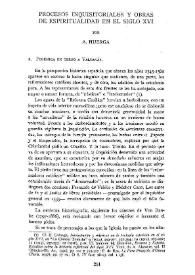 Procesos inquisitoriales y obras de espiritualidad en el siglo XVI / por A. Huerga | Biblioteca Virtual Miguel de Cervantes