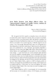 Jesús Rubio Jiménez. "José María Palacio Girón: un regeneracionista aragonés en Castilla". Huesca. Instituto de Estudios Altoaragoneses. 2022. 476 pp. [reseña bibliográfica] / Antonio Martín Barrachina  | Biblioteca Virtual Miguel de Cervantes