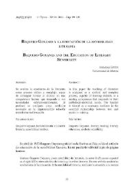 Baquero Goyanes y la educación de la sensibilidad literaria / Abraham Esteve | Biblioteca Virtual Miguel de Cervantes