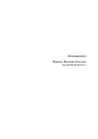 Introducción al monográfico de "Monteagudo" sobre Mariano Baquero Goyanes  / Francisco Vicente Gómez | Biblioteca Virtual Miguel de Cervantes