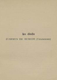 La duda / Carmen de Burgos (Colombine) | Biblioteca Virtual Miguel de Cervantes