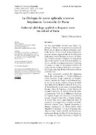 La filología de autor aplicada a textos hispánicos: la escuela de Pavía / Paolo Tanganelli | Biblioteca Virtual Miguel de Cervantes