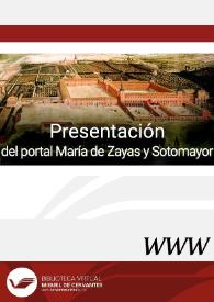 Presentación del portal María de Zayas y Sotomayor  / Elizabeth Treviño Salazar | Biblioteca Virtual Miguel de Cervantes
