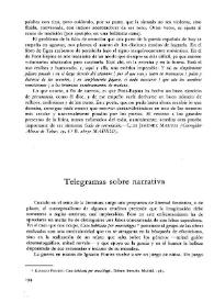 Telegramas sobre narrativa  / Francisco J. Satué | Biblioteca Virtual Miguel de Cervantes