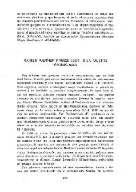 Raine Werner Fassbinder: una muerte anunciada  / José Agustín Mahieu | Biblioteca Virtual Miguel de Cervantes