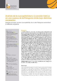Análisis de la susceptibilidad a la erosión hídrica en una cuenca de la Patagonia árida bajo distintos escenarios / Valeria Aramayo, Marcelo Nosetto, María Victoria Cremona
 | Biblioteca Virtual Miguel de Cervantes