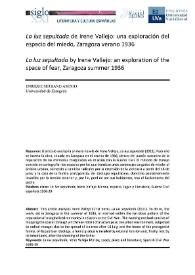 "La luz sepultada" de Irene Vallejo: una exploración del espacio del miedo, Zaragoza verano 1936 / Enrique Serrano Asenjo | Biblioteca Virtual Miguel de Cervantes