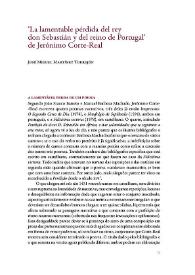 "La lamentable pérdida del rey don Sebastián y del reino de Portugal’" de Jerónimo Corte-Real | Biblioteca Virtual Miguel de Cervantes