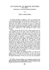 Una escultura de Martínez Montañés en Lima. Comentario a un importante descubrimiento / por Emilio Hart-Terre | Biblioteca Virtual Miguel de Cervantes