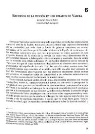 Recursos de la ficción en los relatos de Valera  / Leonardo Romero Tobar | Biblioteca Virtual Miguel de Cervantes