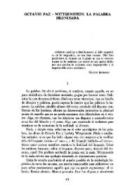 Octavio Paz-Wittgenstein: la palabra silenciada / Javier García Sánchez  | Biblioteca Virtual Miguel de Cervantes