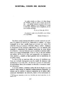 Escritura, cuerpo del silencio / Diego Martínez Torrón   | Biblioteca Virtual Miguel de Cervantes