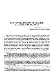 Una novela inédita de Olavide y su original francés / María José Alonso Seoane | Biblioteca Virtual Miguel de Cervantes