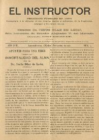 El Instructor : Periódico científico y literario consagrado á la difusión de las Ciencias Agrícolas y sus ramos anexos. Año XVII, núm. 7, noviembre de 1900 | Biblioteca Virtual Miguel de Cervantes