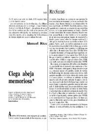 Ciega abeja memoriosa / Félix Duque  | Biblioteca Virtual Miguel de Cervantes