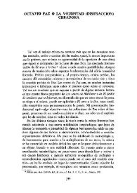 Octavio Paz o la voluntad (distracción) creadora / Juan Octavio Prenz  | Biblioteca Virtual Miguel de Cervantes