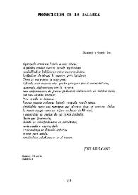 Persecución de la palabra  / José Luis Cano  | Biblioteca Virtual Miguel de Cervantes