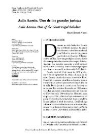 Aulis Aarnio. Uno de los grandes juristas  / Matti Ilmari Niemi ; traducción Danny José Cevallos C. | Biblioteca Virtual Miguel de Cervantes