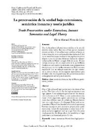 La preservación de la verdad bajo extensiones, semántica inexacta y teoría jurídica  / Flávio Manuel Póvoa de Lima | Biblioteca Virtual Miguel de Cervantes