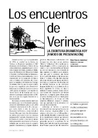 Los encuentros de Verines: la escritura dramática hoy  / Luis Miguel García Jambrina  | Biblioteca Virtual Miguel de Cervantes