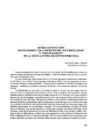 Músicas de ficción (notas sobre los conceptos de ficcionalidad" y "originalidad" en la música popular contemporánea) / Joan-Elies Adell i Pitarch | Biblioteca Virtual Miguel de Cervantes