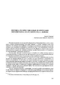 Historia ficción y realidad. El enunciado metaficcional en "Ficciones" de J. L. Borges / Omar E. Aliverti  | Biblioteca Virtual Miguel de Cervantes