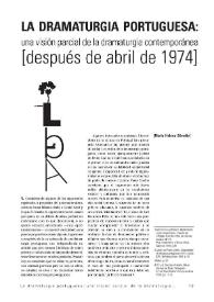 La dramaturgia portuguesa: una visión parcial de la dramaturgia contemporánea (después de abril de 1974)  /  María Helena Serôdio | Biblioteca Virtual Miguel de Cervantes