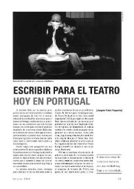 Escribir para el teatro hoy en Portugal  / Joaquim Paulo Nogueira | Biblioteca Virtual Miguel de Cervantes