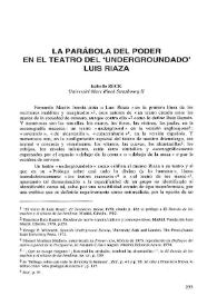 La parábola del poder en el teatro del "undergroundado" Luis Riaza / Isabelle Reck | Biblioteca Virtual Miguel de Cervantes