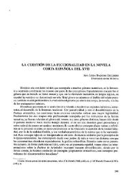 La cuestión de la ficcionalidad en la novela corta española del XVII  / Ana Luisa Baquero Escudero  | Biblioteca Virtual Miguel de Cervantes