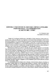 Historia y ficción en el discurso crítico literario post-colonial: una introducción al mundo del "otro"  / J. L. Caramés Lage | Biblioteca Virtual Miguel de Cervantes