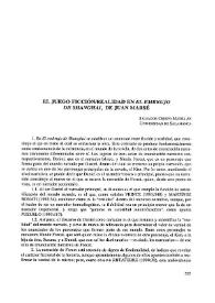 El juego ficción/ realidad en "El embrujo de Shanghai", de Juan Marsé / Salvador Crespo Matellán  | Biblioteca Virtual Miguel de Cervantes